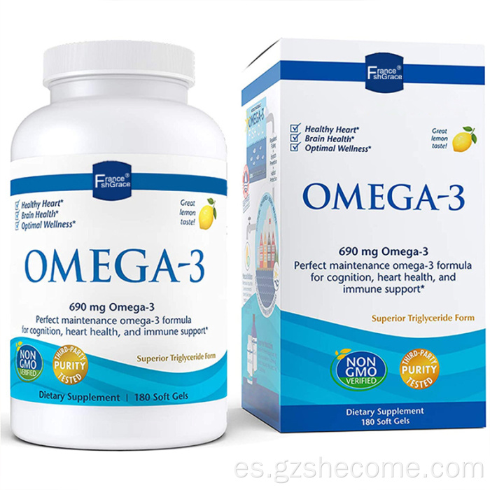 cápsulas Omega Mejora el riesgo de alergia Aceite de pescado Softgels
